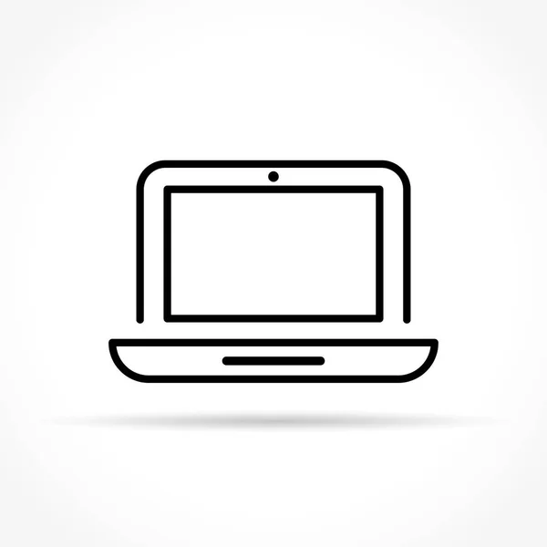 Icona del computer portatile su sfondo bianco — Vettoriale Stock