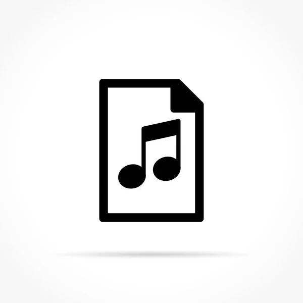 Icono de archivo de música sobre fondo blanco — Archivo Imágenes Vectoriales