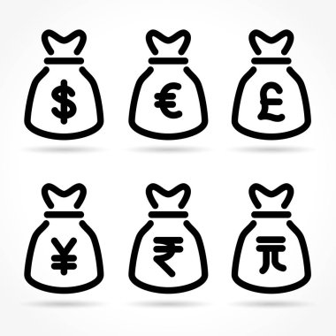 para çantası simgeler beyaz arka plan üzerinde