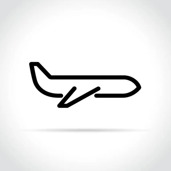 Icône avion sur fond blanc — Image vectorielle