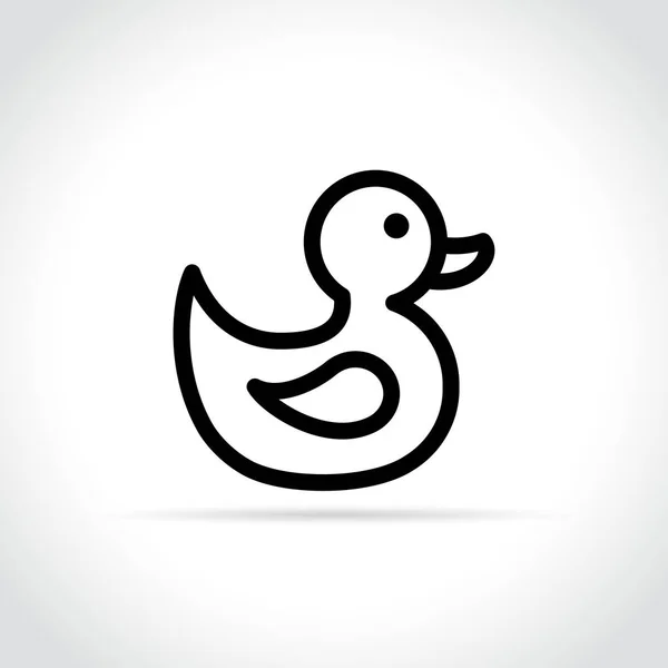 Icono de pato pequeño sobre fondo blanco — Vector de stock