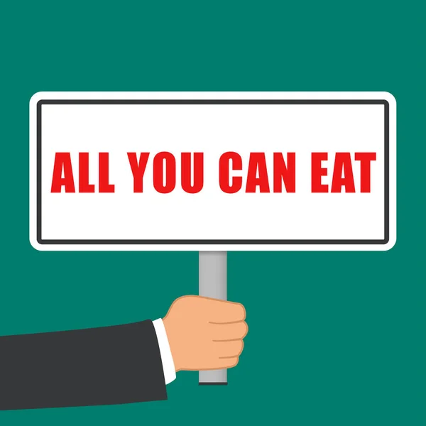 All you can eat sign flat concept — Stockvector