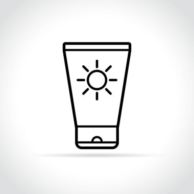 güneş koruyucu losyon simgesi beyaz arka plan üzerinde