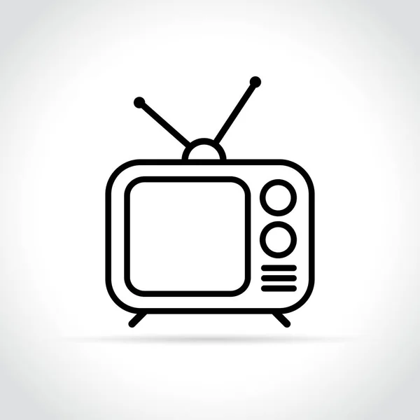 Ретро іконка телевізора на білому фоні — стоковий вектор