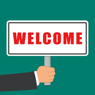 hoş geldiniz kelime işareti düz kavramı