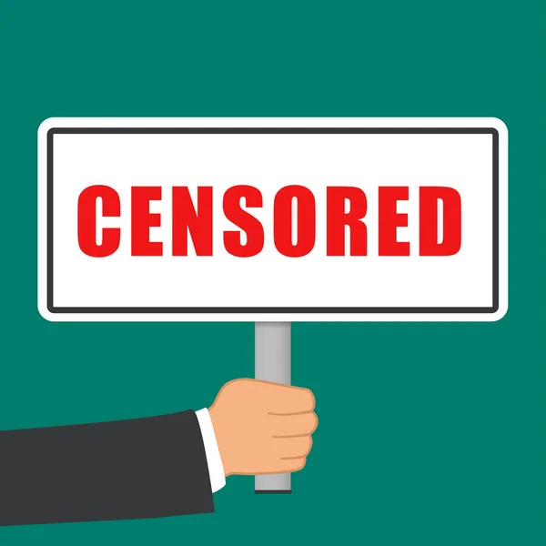 Cenzúrázott szó jel lapos koncepció — Stock Vector