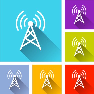 uzun gölge ile yayın simgeler