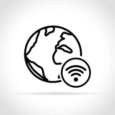 Dünya ve wifi simgesi kavramı