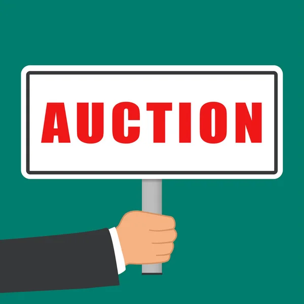 Aukce slovo znaménko plochý koncepce — Stockový vektor