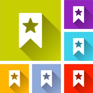 Bookmark Icons uzun gölge ile