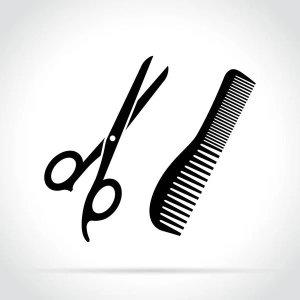 剪刀和梳子黑色图标 — 图库矢量图片