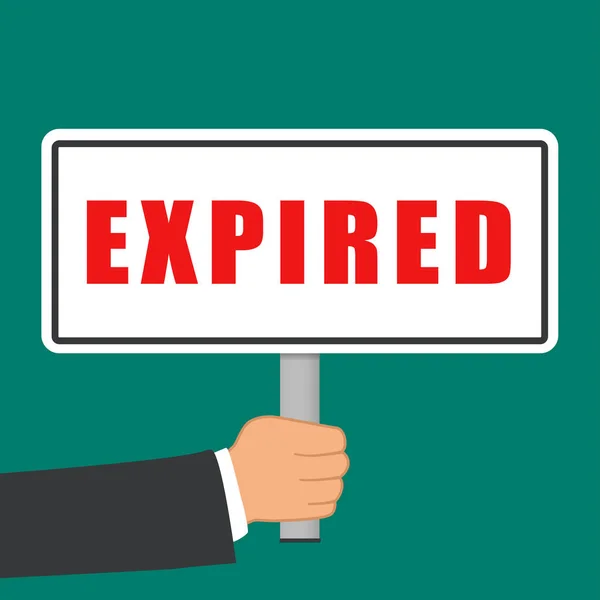 Expired word sign flat concept — Stock Vector