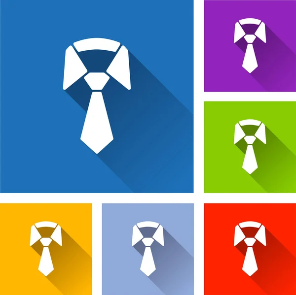 Krawat ikony z długim cieniem — Wektor stockowy
