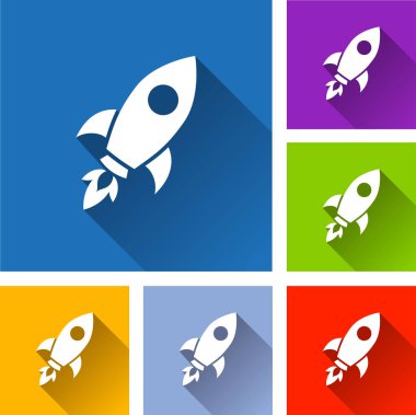 Roket kutsal kişilerin resmi ile uzun gölge