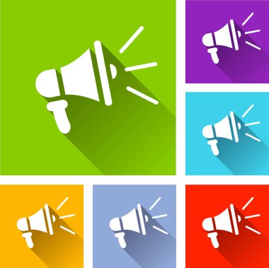 uzun gölge ile hoparlör simgeleri