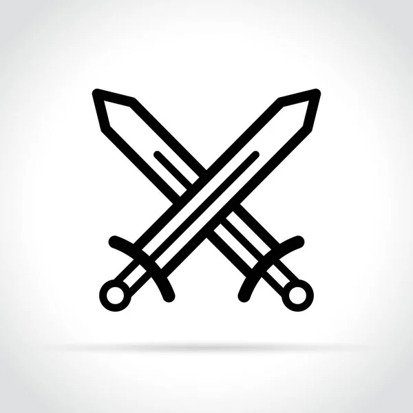 Ícone de espadas no fundo branco — Vetor de Stock