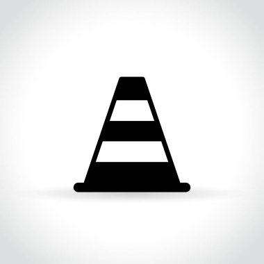 trafik koni simgesi beyaz arka plan üzerinde