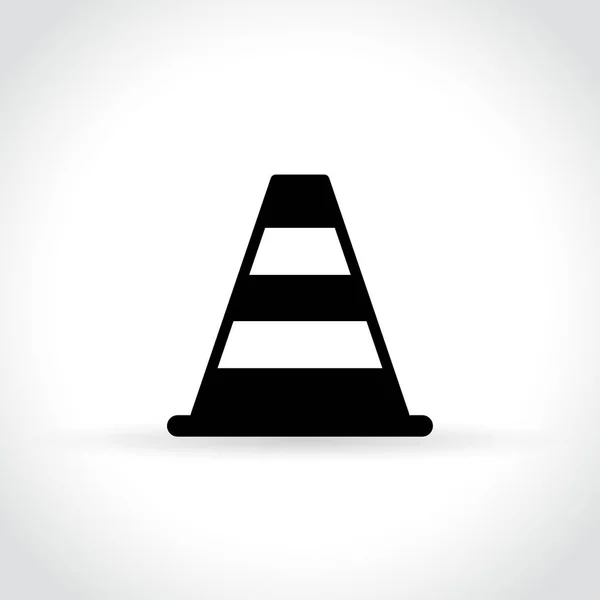 Verkehrskegel-Symbol auf weißem Hintergrund — Stockvektor