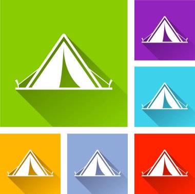 çadır kutsal kişilerin resmi ile uzun gölge