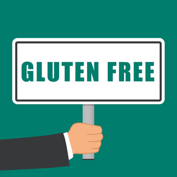 gluten free word sign flat concept