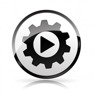 Otomasyon simgesi beyaz arka plan üzerinde