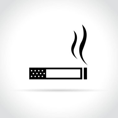 Beyaz arka plan üzerinde sigara simgesi