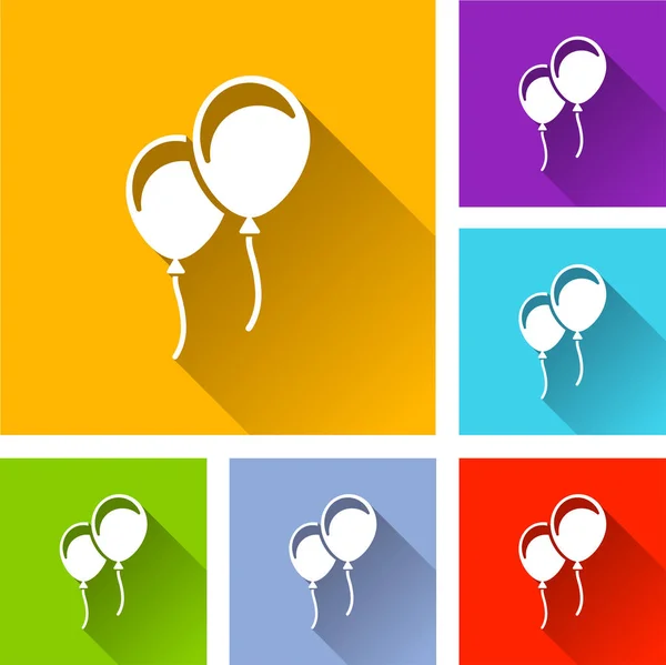 Ícones de balões com sombra longa —  Vetores de Stock