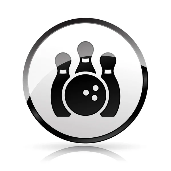 Icono de bolos sobre fondo blanco — Vector de stock