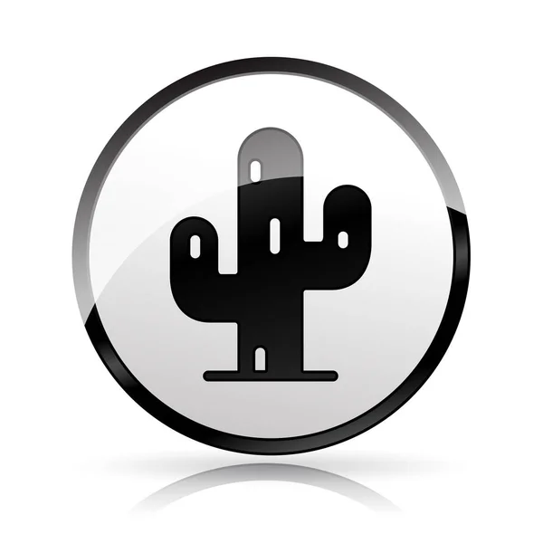 Icono de cactus sobre fondo blanco — Vector de stock