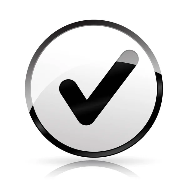 Marca de verificación icono sobre fondo blanco — Vector de stock