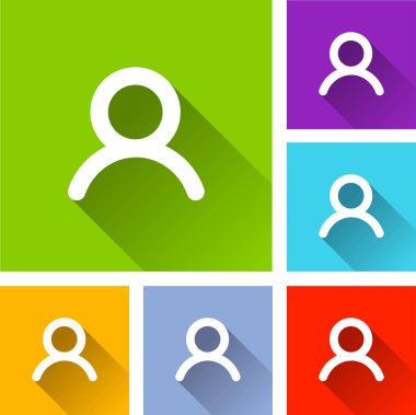 uzun gölge ile kullanıcı simgeleri