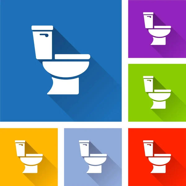 Toilet pictogrammen met lange schaduw — Stockvector