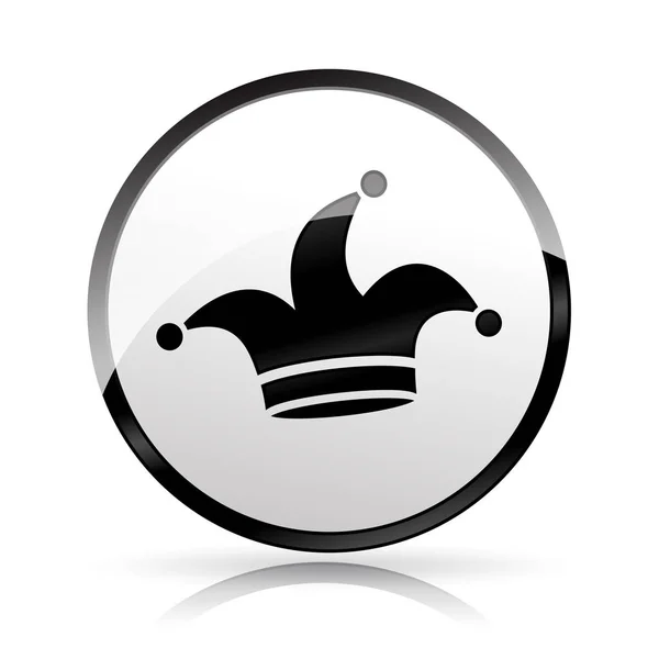 Icono de sombrero bufón sobre fondo blanco — Vector de stock