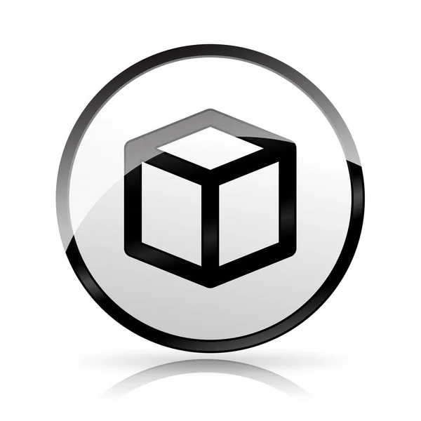 Icona cubo su sfondo bianco — Vettoriale Stock