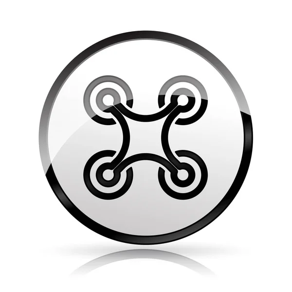 Icono de drone sobre fondo blanco — Vector de stock