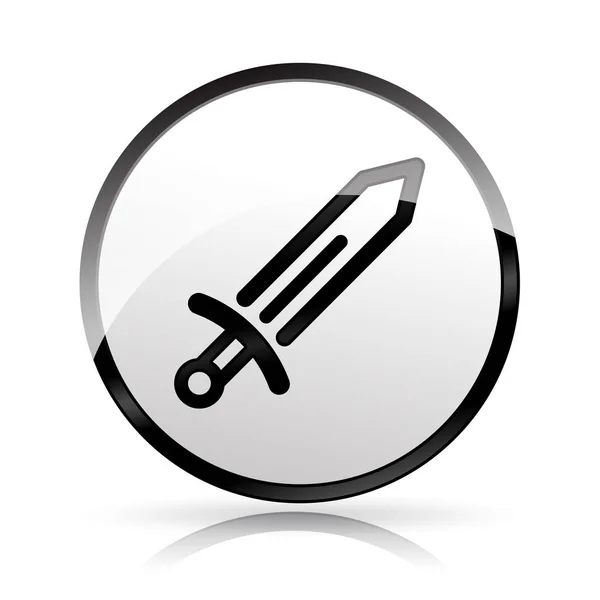 Icono de espada sobre fondo blanco — Vector de stock