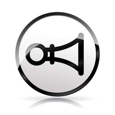 Beyaz arka plan üzerinde boynuz simgesi