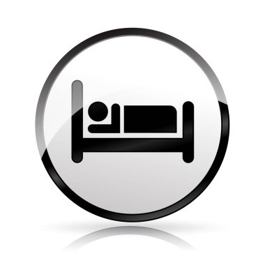 beyaz zemin üzerinde yatak simgesi