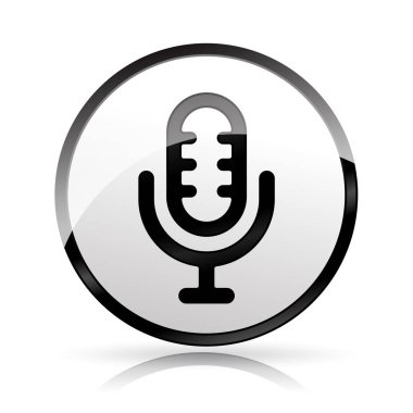 Beyaz arkaplanda mikrofon simgesi