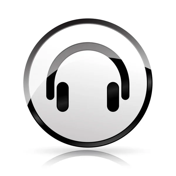 Εικονίδιο ακουστικών σε λευκό φόντο — Διανυσματικό Αρχείο