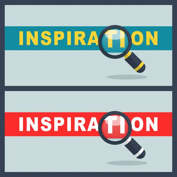 Illustration Mot Inspiration Avec Concept Loupe — Image vectorielle