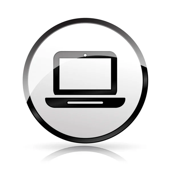 Icona del computer portatile su sfondo bianco — Vettoriale Stock