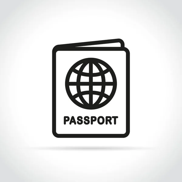 Ícone de passaporte no fundo branco — Vetor de Stock