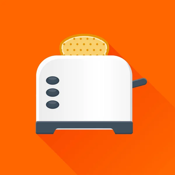 Bread toaster with long shadow — Stock Vector