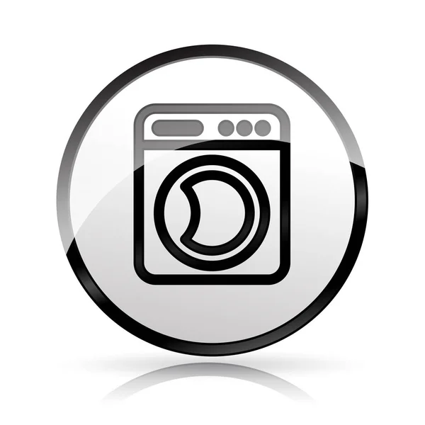 Waschmaschinensymbol auf weißem Hintergrund — Stockvektor