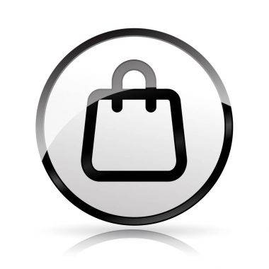 Beyaz arka plan üzerinde çanta simgesi