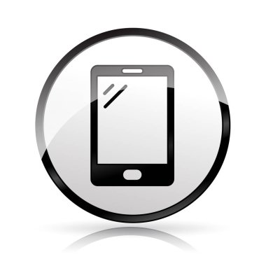 Beyaz arkaplanda cep telefonu simgesi