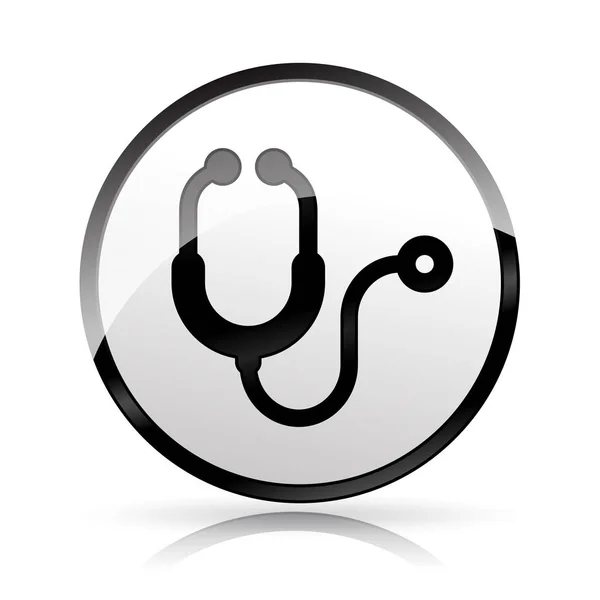 Stethoscoop pictogram op witte achtergrond — Stockvector