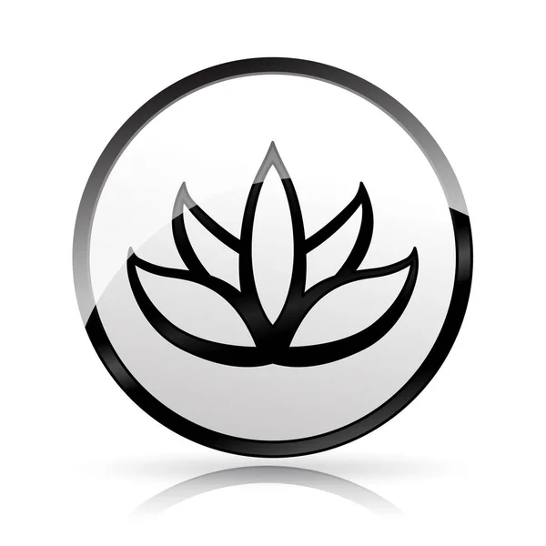 Icono de flor de loto sobre fondo blanco — Vector de stock