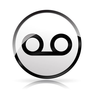 sesli posta simgesi beyaz arka plan üzerinde